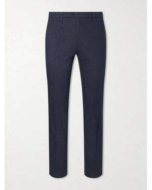Boglioli Tapered Lyocell And Cotton-blend Twill Suit Trousers - Blue