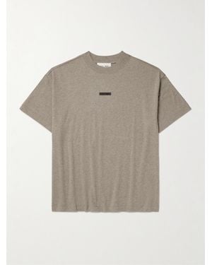 Fear Of God Logo-Appliquéd Cotton-Jersey T-Shirt - Grey