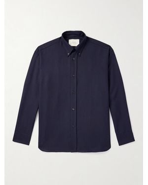 Studio Nicholson Oversized-Hemd aus Wolle mit Button-Down-Kragen - Blau