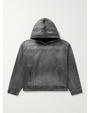 Balenciaga Hooded Denim Jacket in Blue for Men Lyst UK