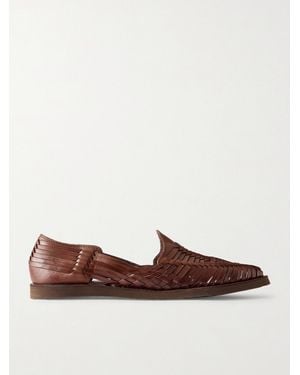 Yuketen Chamula Alejandro Woven Leather Huarache Sandals - Brown