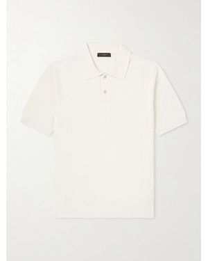 Slowear Slim-fit Cotton-blend Terry Polo Shirt - Natural