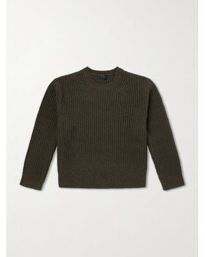 Nili Lotan Tyler Ribbed-knit Wool Jumper - Green