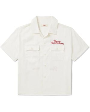 CHERRY LA Roadrunner Camp-Collar Logo-Embroidered Tencel Twill Shirt - White