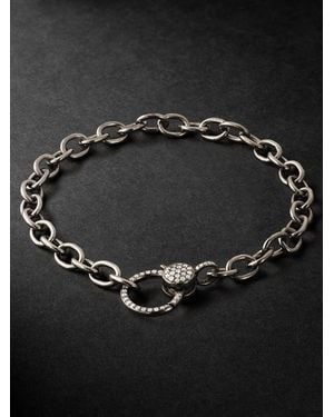 Ileana Makri Oxidised Sterling, 14-Karat And Diamond Chain Bracelet - Black