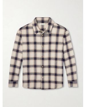 FRAME Checked Cotton-blend Flannel Overshirt - White