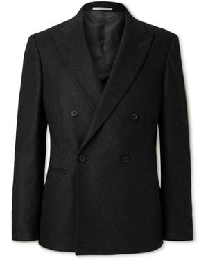 MR P. Double-breasted Cashmere-blend Flannel Suit Jacket - Black