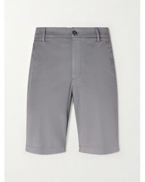 Canali Straight-leg Stretch Cotton-blend Shorts - Gray