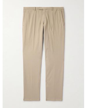 Boglioli Slim-Fit Straight-Leg Stretch-Cotton Suit Trousers - Natural