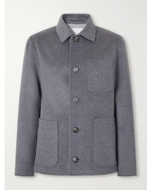 Ami Paris Brushed Wool And Cashmere-Blend Felt Blouson Jacket - Grey