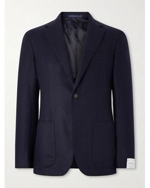 Caruso Aida Wool And Cashmere-blend Twill Blazer - Blue