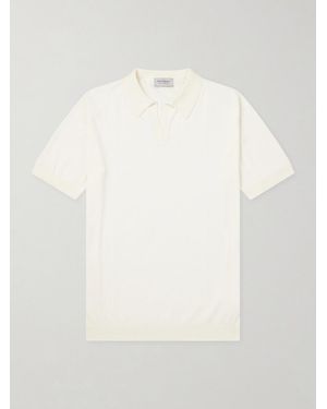 John Smedley Noah Sea Island Cotton Polo Shirt - White