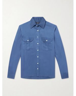 J. Mueser Tencel Lyocell-Twill Shirt - Blue