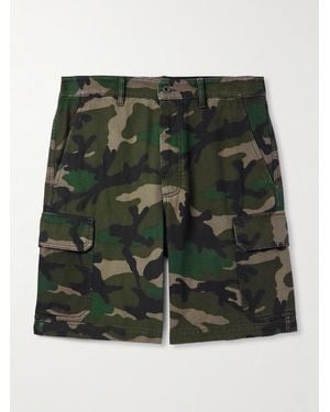 Valentino Garavani Straight-leg Camouflage-print Canvas Cargo Shorts - Green