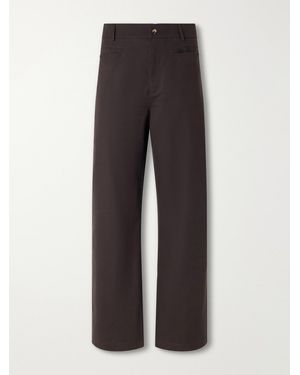 De Bonne Facture Gardian Straight-Leg Cotton-Twill Trousers - Brown