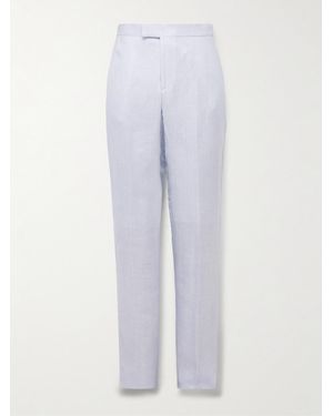 Favourbrook Slim-fit Herringbone Linen And Silk-blend Suit Trousers - White