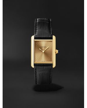 Cartier Tank Louis Medium Automatic 33.7Mm 18-Karat And Alligator Watch, Ref. No. Wgta0211 - Black