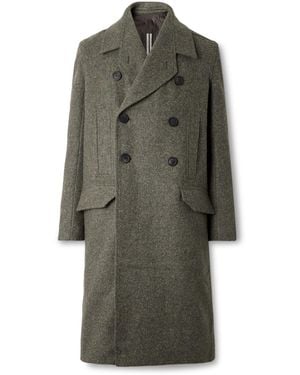 Rick Owens Officer Double-Breasted Melton Wool Coat - Green