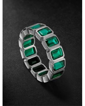 42 Suns 14-Karat Emerald Eternity Ring - Black