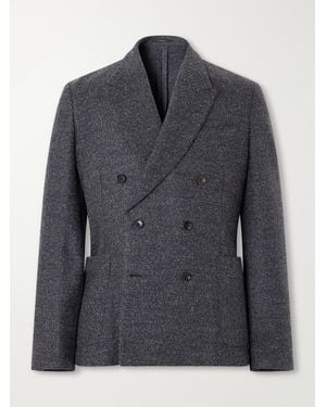 Paul Smith Double-Breasted Wool-Blend Bouclé Blazer - Black