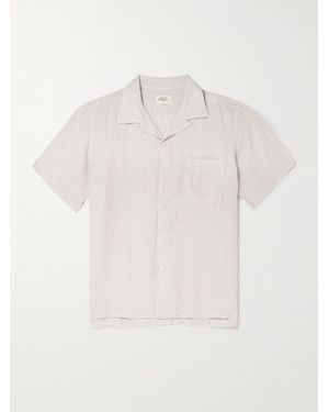 Hartford Palmito Mc Pat Convertible-Collar Linen Shirt - White