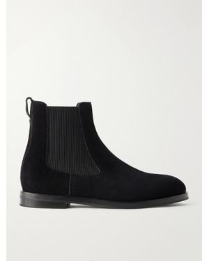 Manolo Blahnik Sempione Manny Suede Chelsea Boots - Black