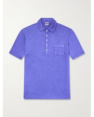 Massimo Alba Wembley Cotton And Cashmere-blend Piqué Polo Shirt - Blue