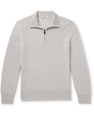 Piacenza 1733 Ribbed Cashmere Half-zip Sweater - Gray