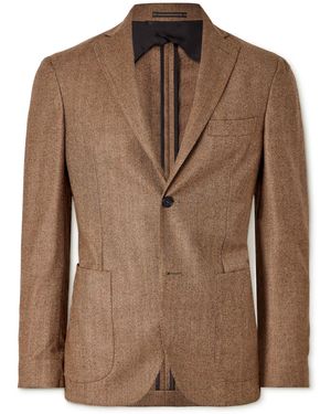 Slowear Incotex Herringbone Wool Blazer - Brown