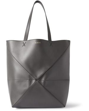 Loewe Puzzle Fold Xl Paneled Leather Tote Bag - Gray