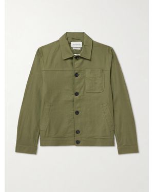 Oliver Spencer Buffalo Herringbone Cotton-Blend Jacket - Green