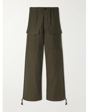 JW Anderson Wide-Leg Cotton-Blend Canvas Parachute Trousers - Green