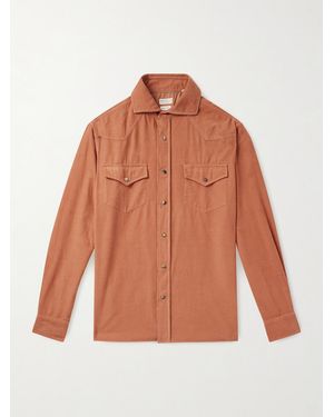 Brunello Cucinelli Cotton-corduroy Western Shirt - Orange