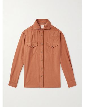 Brunello Cucinelli Cotton-corduroy Western Shirt - Orange