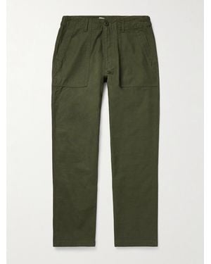 FRIZMWORKS Straight-Leg Cotton Trousers - Green