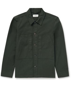 MR P. Cotton-Blend Twill Overshirt - Green