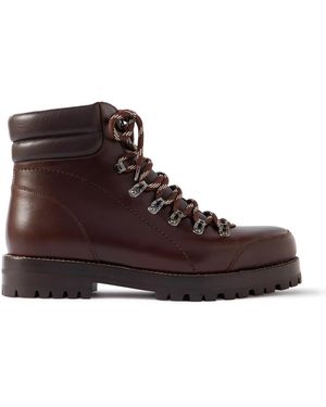 Manolo Blahnik Janka Leather Hiking Boots - Brown