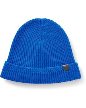 Tom Ford Ribbed Cashmere Beanie - Blue