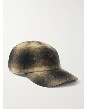 Loro Piana Logo-Embroidered Checked Wool And Cashmere-Blend Flannel Baseball Cap - Natural