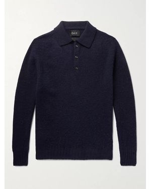 Howlin' Ghost Pressure Pullover aus gebürsteter Wolle mit Polokragen - Blau