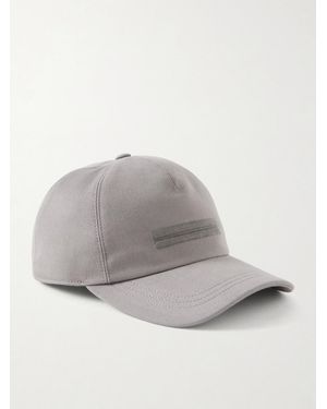ZEGNA Embroidered Cotton-twill Cap - Grey