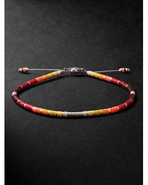 MAOR Mini Rizon Sterling And Cord Beaded Bracelet - Nero