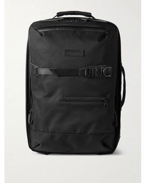 master-piece Potential 2-Way Leather And Webbing-Trimmed Cordura Mastertex Backpack - Nero