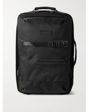 master-piece Potential 2-Way Leather And Webbing-Trimmed Cordura Mastertex Backpack - Black