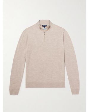 Peter Millar Excursionist Flex Merino Wool-Blend Half-Zip Jumper - Natural