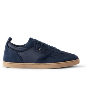 Christian Louboutin Tutti Rui Suede And Shell Sneakers - Blue