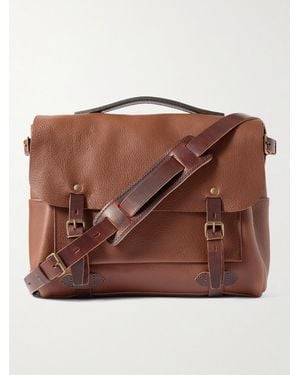Bleu De Chauffe Eclair Full-Grain Leather Messenger Bag - Brown