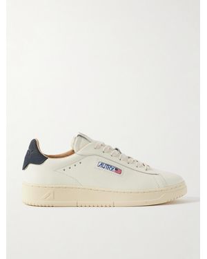 Autry Dallas Nubuck-trimmed Leather Sneakers - Natural
