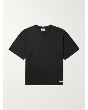 Saint Laurent T-Shirt aus Jersey aus einer Baumwoll-Modalmischung mit Logoapplikation - Schwarz