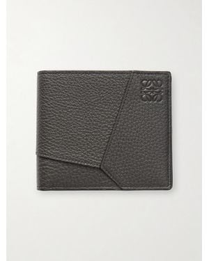 Loewe Puzzle Edge Paneled Full-Grain Leather Bifold Wallet - Gray